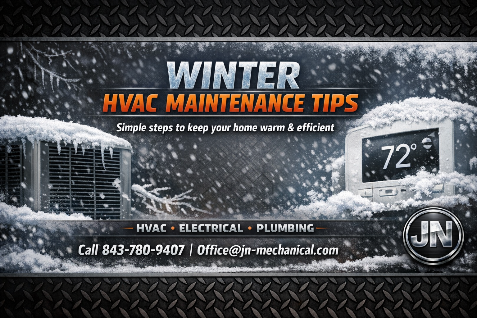 HVAC technician performing winter maintenance
